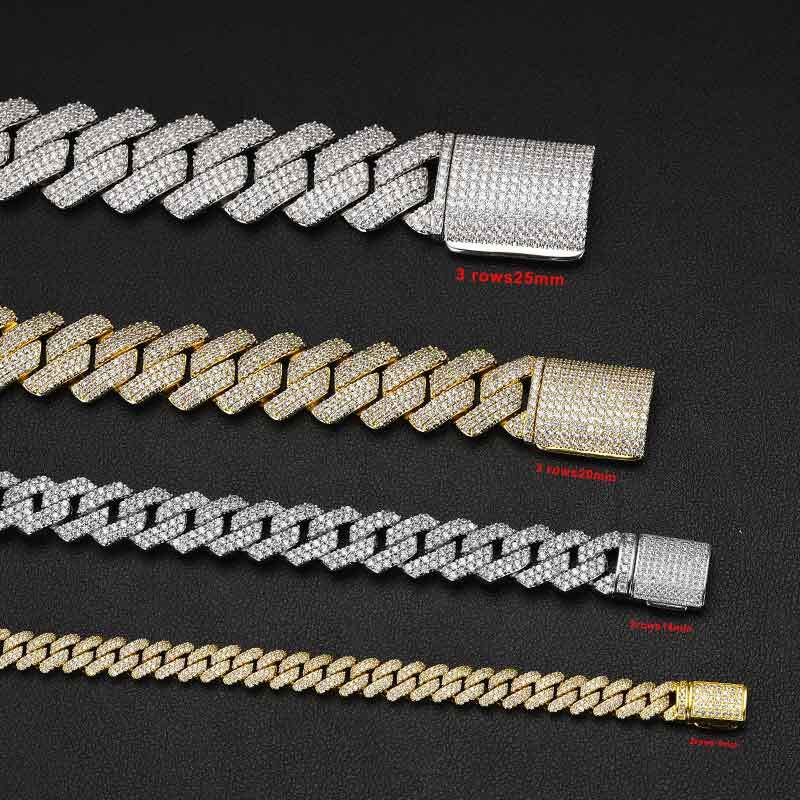Hiphop/Rock Necklaces Full Miami Curb Link Necklace Men 9mm-14mm-20mm-25mm Bracelet For Men Jewelry High Quality