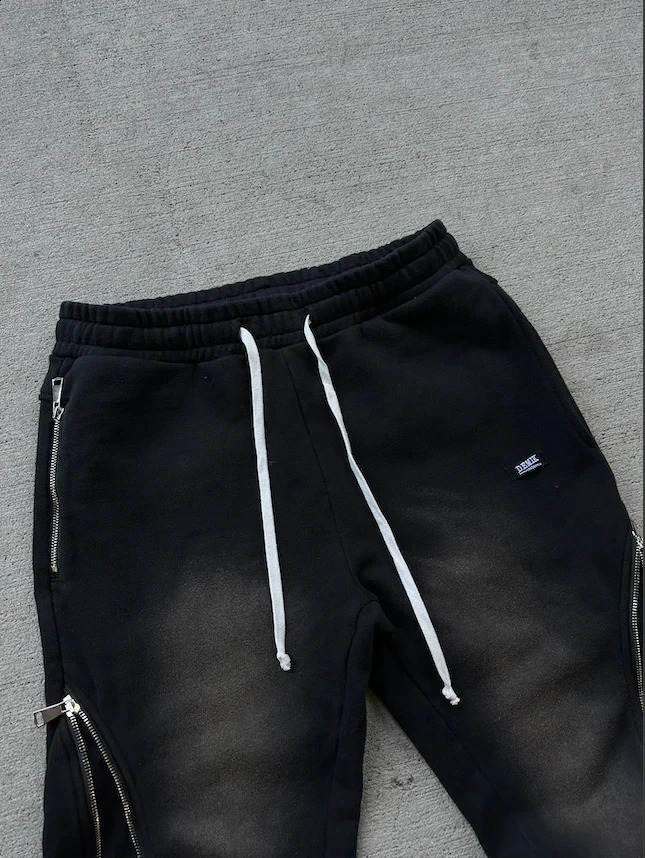 Streetwear bag casual pants Y2K retro zipper decoration sports mens Harajuku womens hiphop letter jogging Trouser 250317