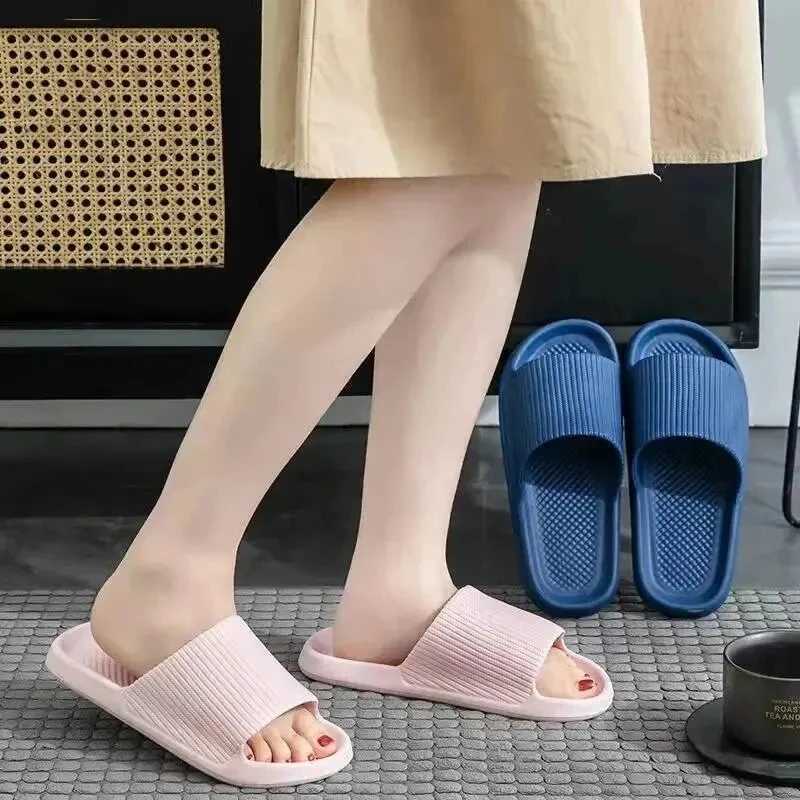 Thick platform Bathro He slider Wenfei soft bottom EVA indoor slider Wan sandals 2024 summer N slider flip cover Y250320