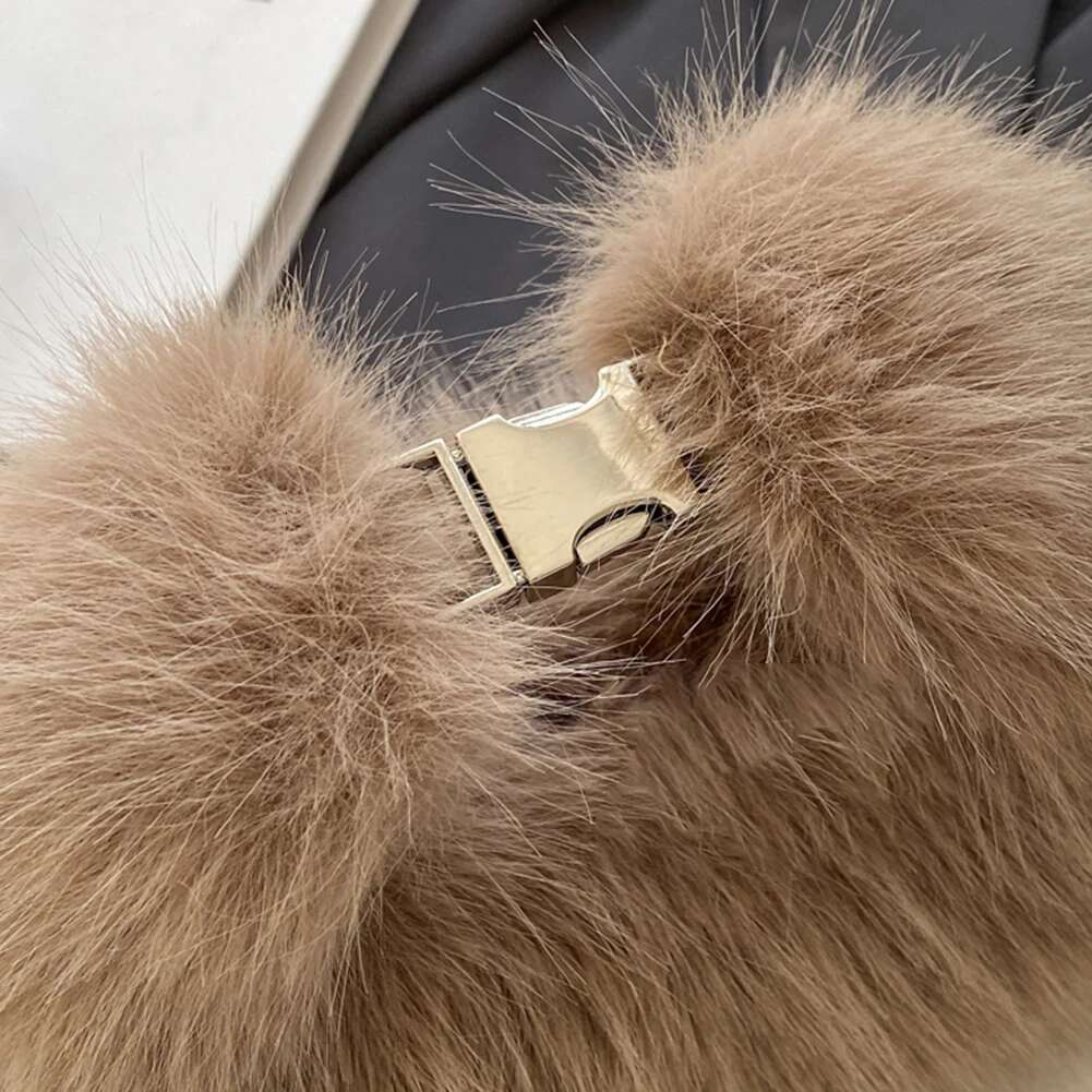 Women Faux Fur Fluffy Crossbody Bag Soft Plush Handbag Adjustable Strap Clutch Purse Solid Color For Travel Party