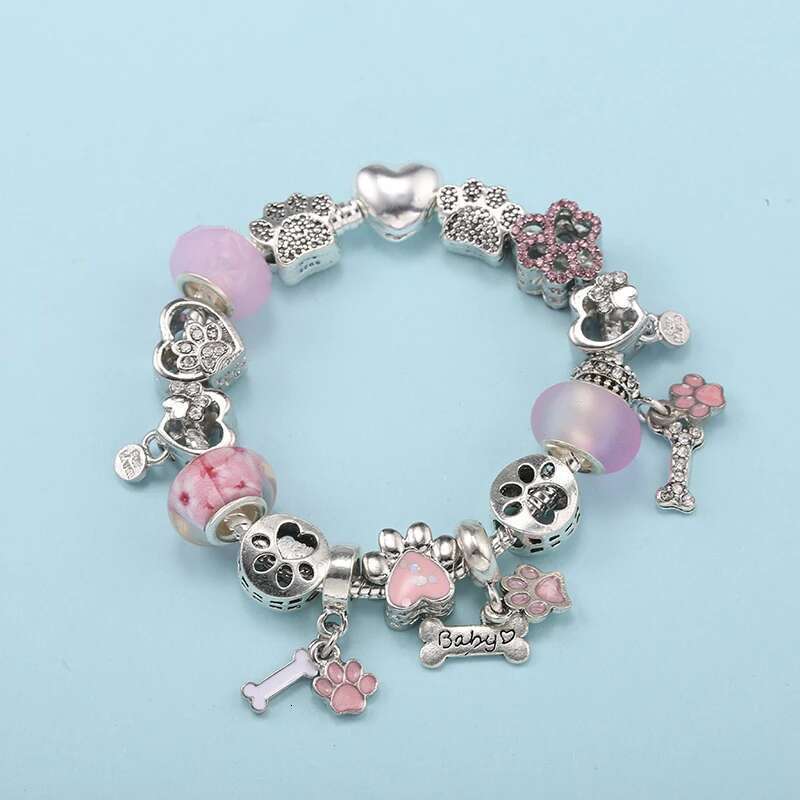Hot Sale Hollow Foot Beads Charm Bracelets Fit DIY Brand Bracelets For Women Men Girlfriend Bijoux Pulseras Jewelry Gift