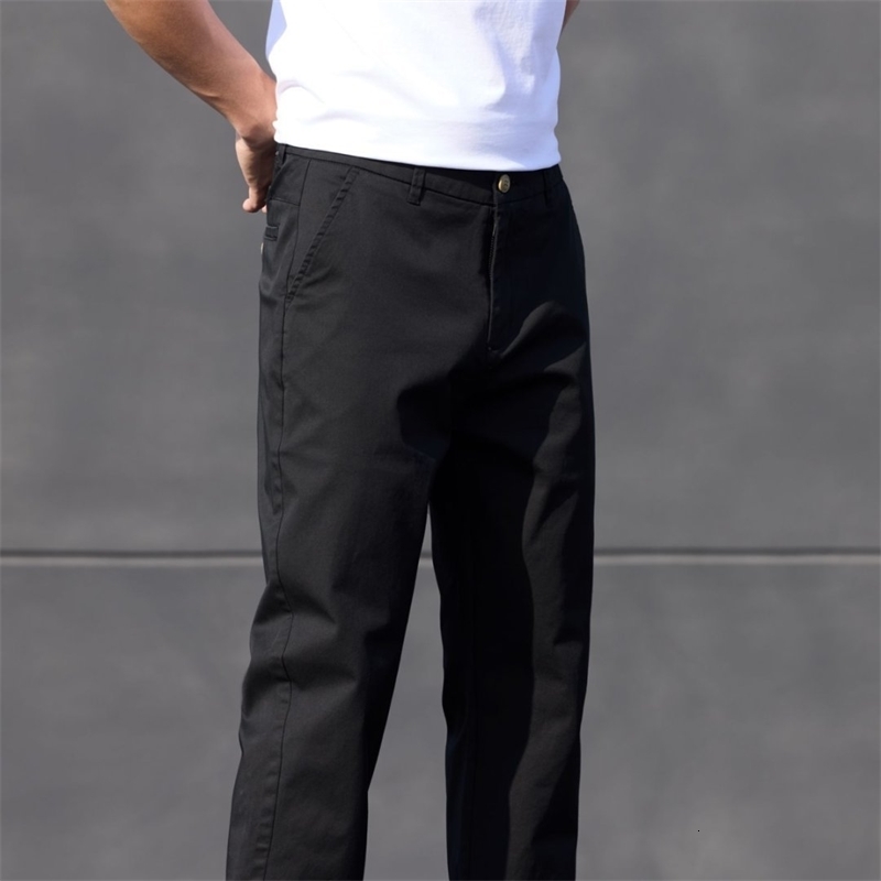 Stretch Men Pants Straight Fit Cotton Golf Trouser Male Spring Summer Formal Dress Office Work Casual Black Navy Blue Khaki w250313