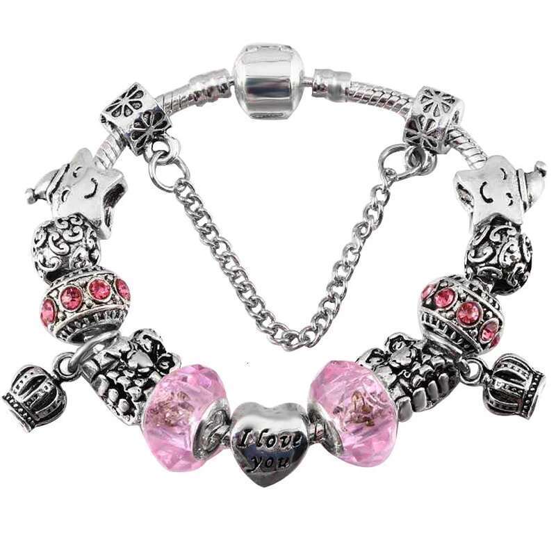 2024 Valentine's Day Gift Charm Bracelets With I LOVE YOU Bride Beads Bracelets Bangles For Women Fiancee Jewelry Gift