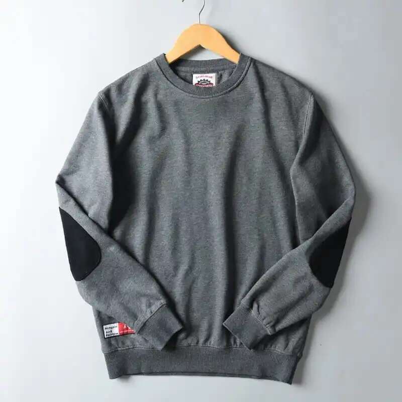 Autumn Winter New Men Fashion Simple Solid Hoodies Foreign Trade Original Single Men's Round Neck Long Sleeve Sweatshirts