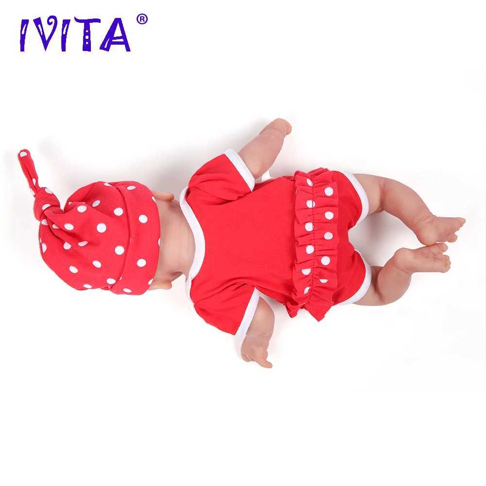 IVITA WG1512 36cm 1.65kg All Silicone Baby Rebirth Doll Realistic Girl Baby Toy with 3 Colors of Eyes W250320