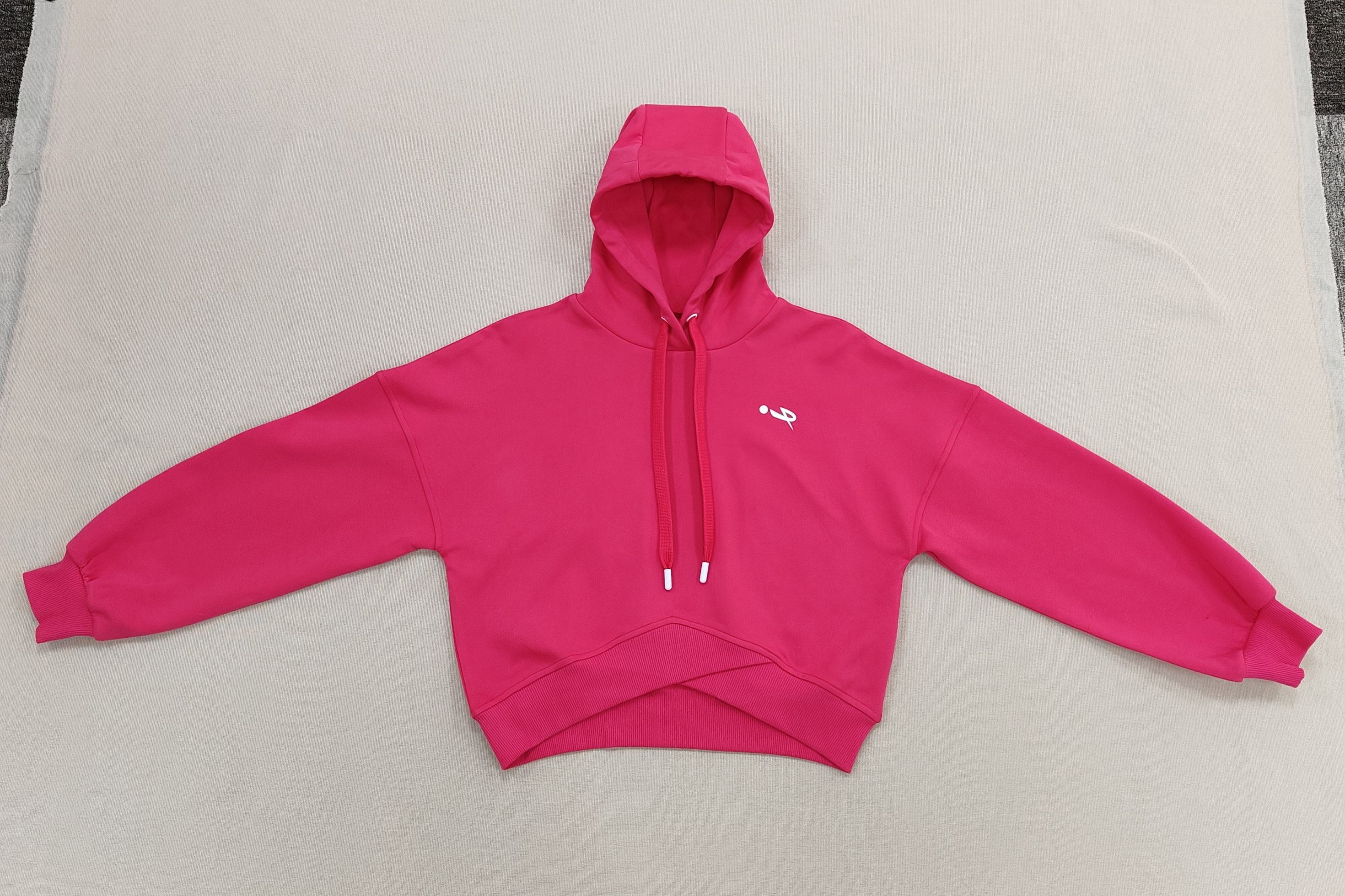 Women's Pink Sports Hoodie Activewear Drawstring Hooded Top Casual Loose Fit Athleisure Clothes Outdoor Running Sweatshirt with X-ribbed Hem