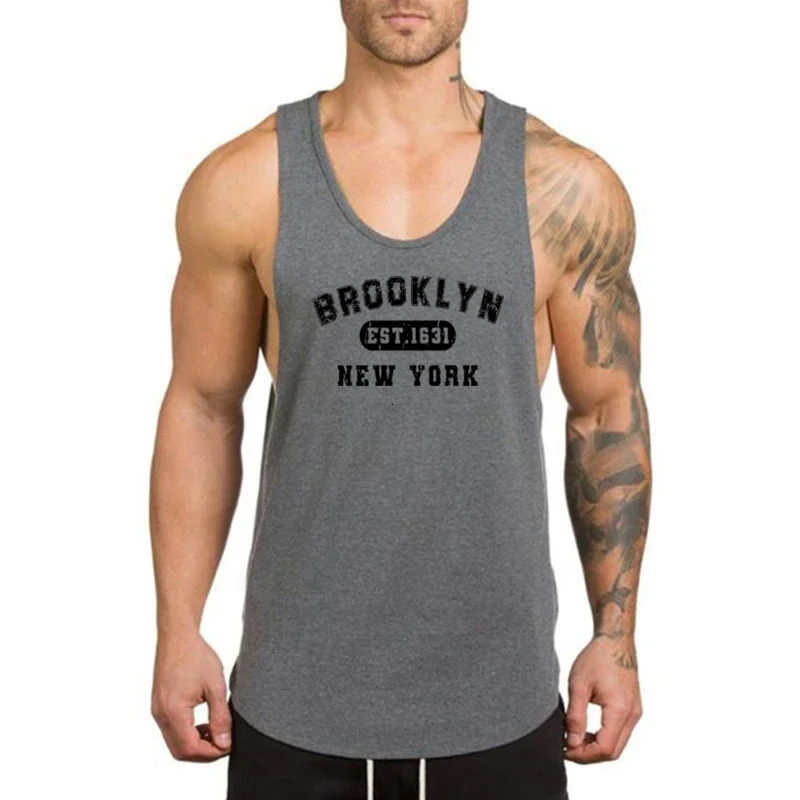 Summer Cotton Breathable Workout Tank Tops Mens Bodybuilding Muscle Sleeveless Shirt Casual Fashion Clothing Gym Fitness Vests 250320