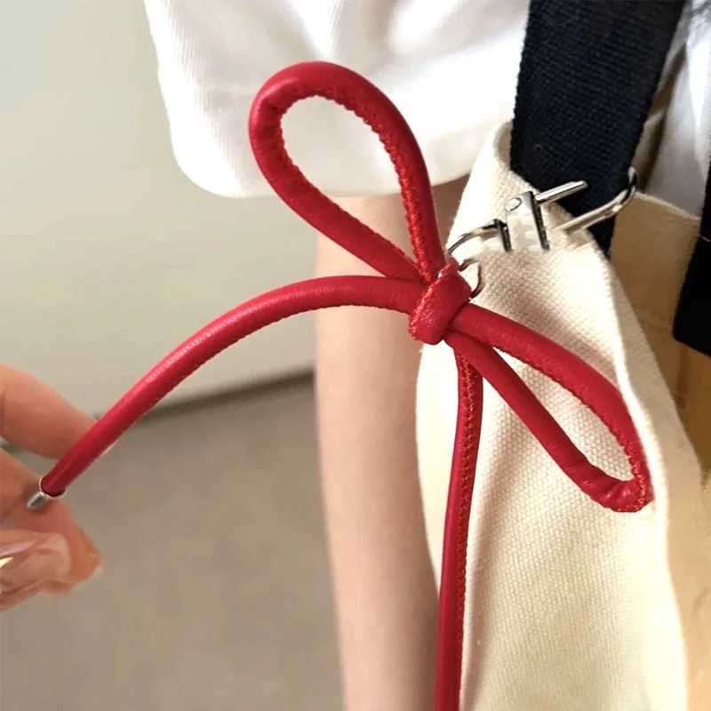 Korean Fashion Retro Leather Bow Keychain Harajuku Charm Bag Pendant Phone Pendant Accessories Y2K Jewelry KeychainXJ250319