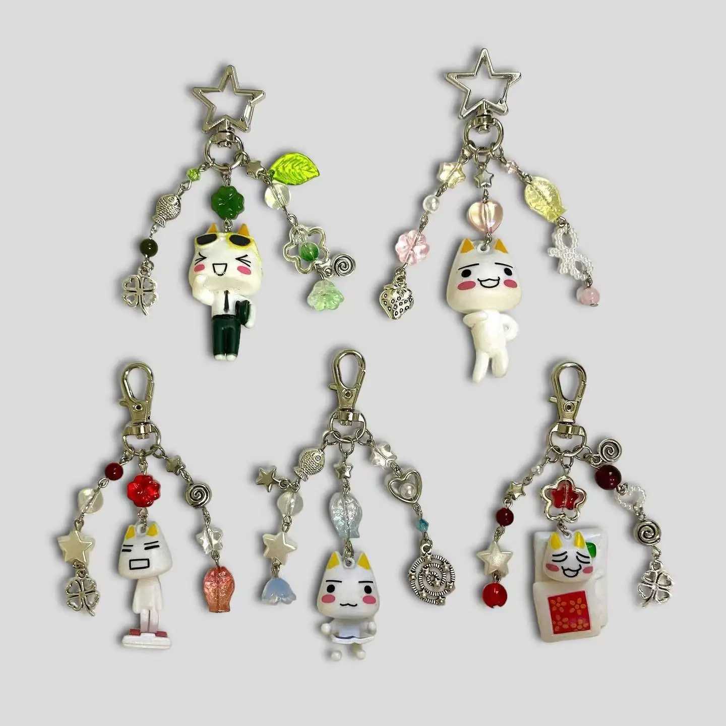 Handmade Kawaii Toro Inoue Beaded Phone Charm KeychainXJ250319