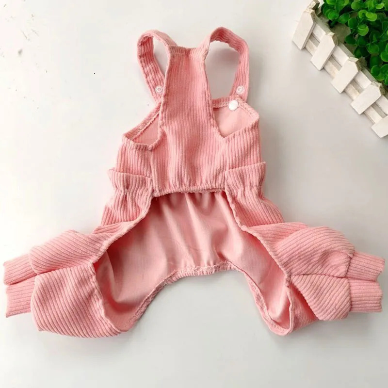 Cute dog jumpsuit uniform pink and yellow striped Chihuahua pet coat small midrange XXL pajamas 250318