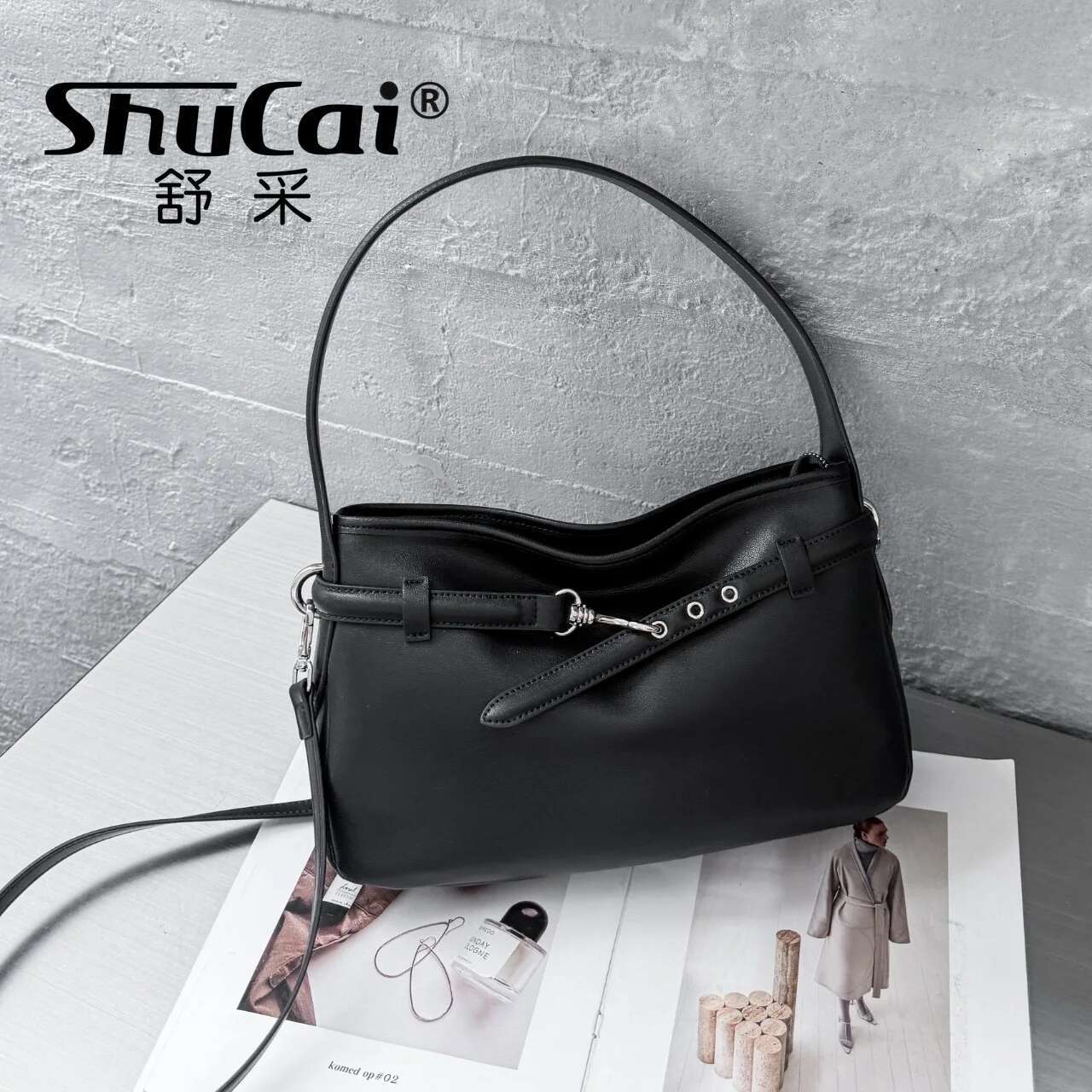Cowhide Fashion Women Large Shoulder Bags Designer High Quality Leather Ladies Coffe Corss Bag Black White Brown 2025 New