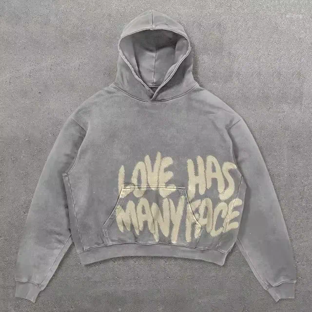 Men's Hoodies Color Blocking Streetwear Style Printed Pattern Pullovers Oversizeds Casual Niche Fashion Couple Sweatshirts Y2k