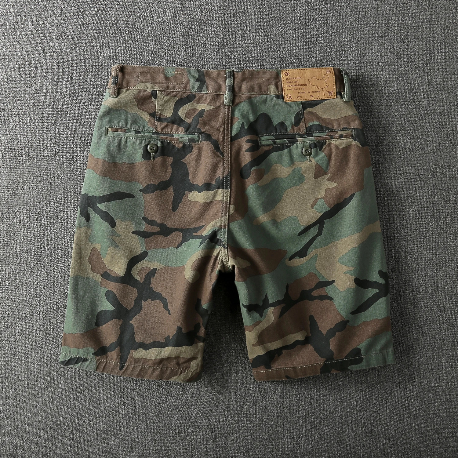Summer American retro diagonal heavyduty camouflage cargo shorts mens pure cotton loose casual five point pants 250319