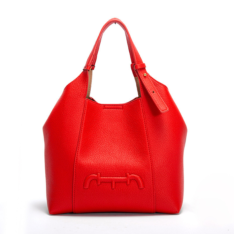 2025 Spring New Simple Solid Color Design Women's Fashion Large Capacity Exquisite Niche Versatile Handheld Bucket Bag