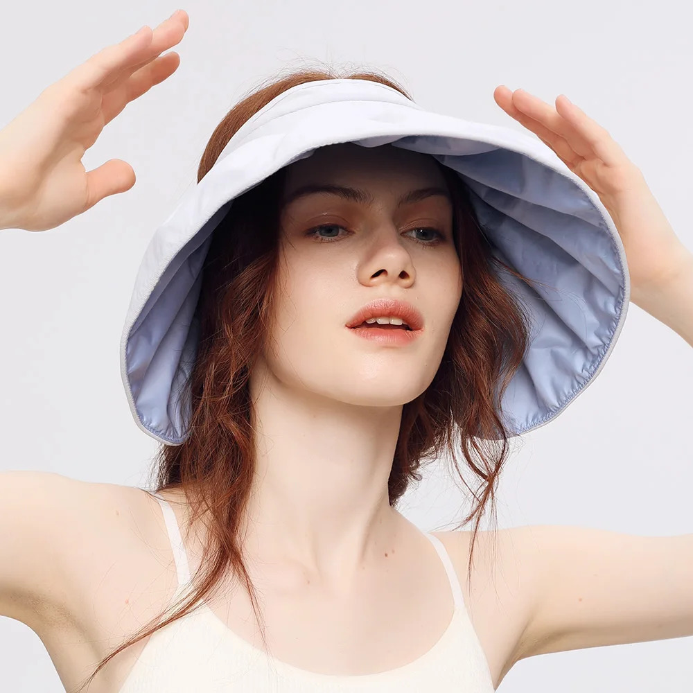 OhSunny Sun Hats for Women Holiday Travel Portable Empty Top Hat Shell Shape Cap UPF50 Sunscreen Summer UV Protection Beach 250320