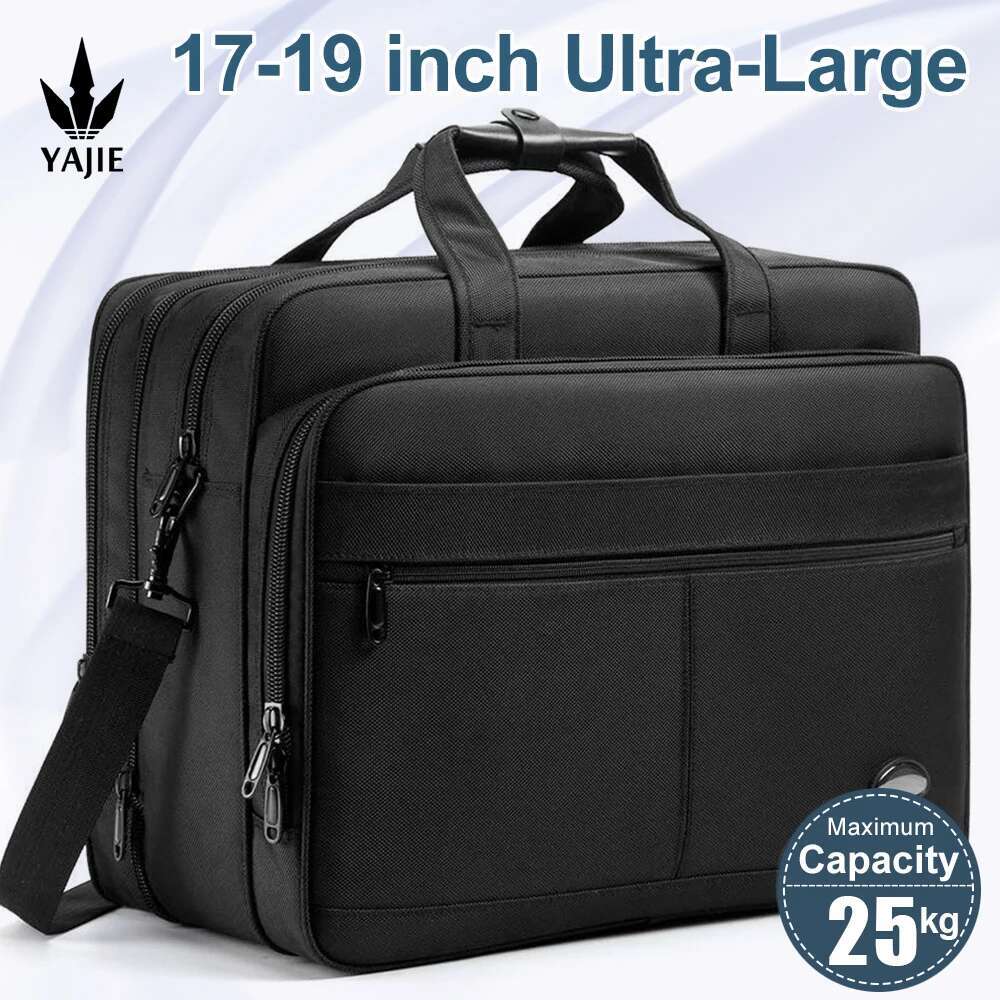 Large Capacity Briefcase Men Business 15.6 17 Inch 19 Inches Laptop Shoulder Bags Canvas Handbags Messenger Bag