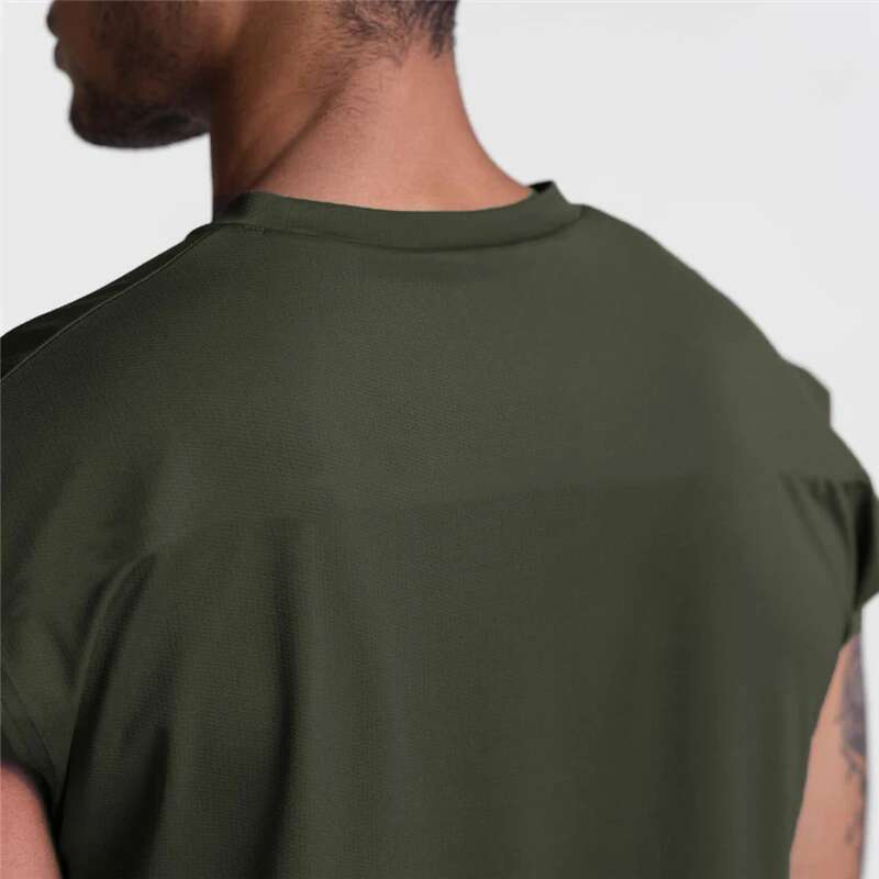 Men's Quick Drying Breathable Mesh Sports T-Shirt, Bodybuilding Training Vests, Precious Muscle, Gym, Fitness, Casual, Y