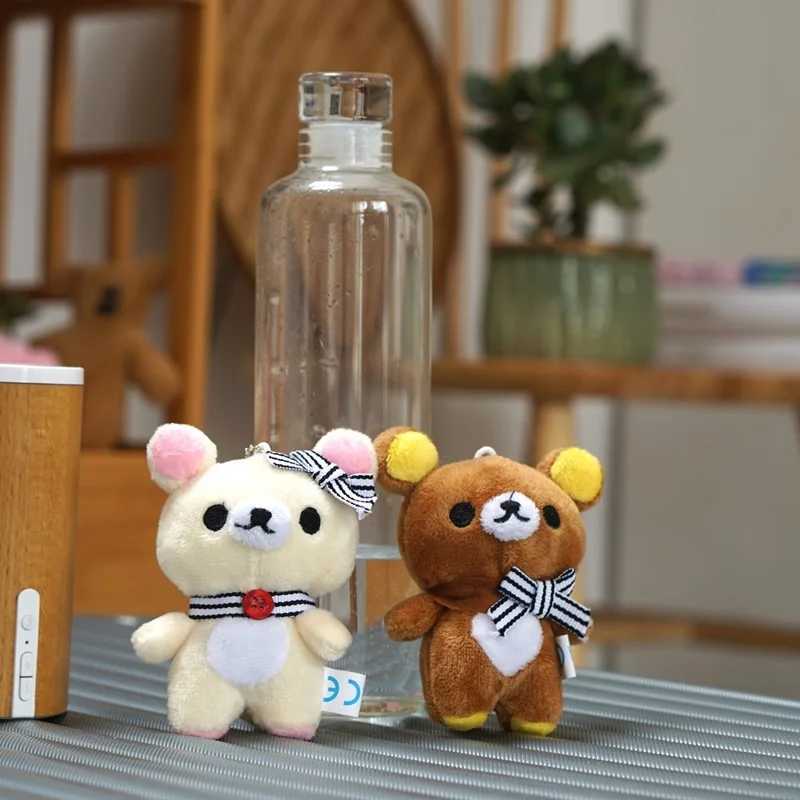 Kawaii Rilakkuma Cartoon Plush Toy Keychain Accessories Soft Fill Backpack Pendant Girl Boy Childrens Birthday GiftXJ250319