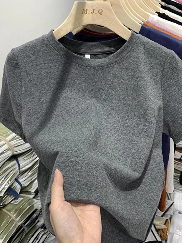 Womens T-shirt Womens T-shirt Womens Clothing Top Cotton T-shirt Womens Short Sleeve Spring T-shirt Sexy Y2k Top White 250314