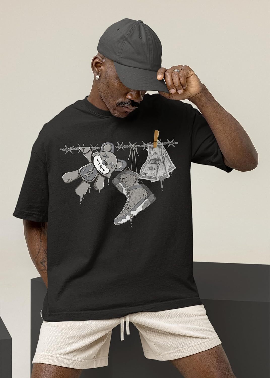 T shirt for Mens AJ Cool Gray Shirt, Shoes Drip, Shirts Match Sneakers 2D Sneaker Graphic Tee Casual Tops Clothes Short sleeve