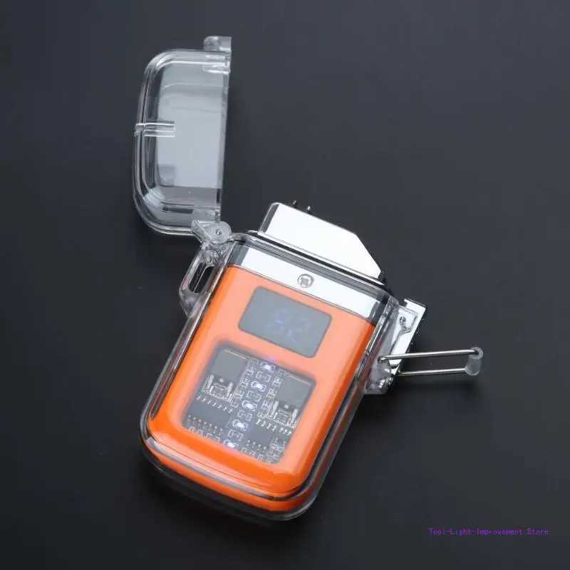 C63E Electric Dual Waterproof USB Rechargeable Lighters for Outdoor Traveling Camping Hiking PortableC250319