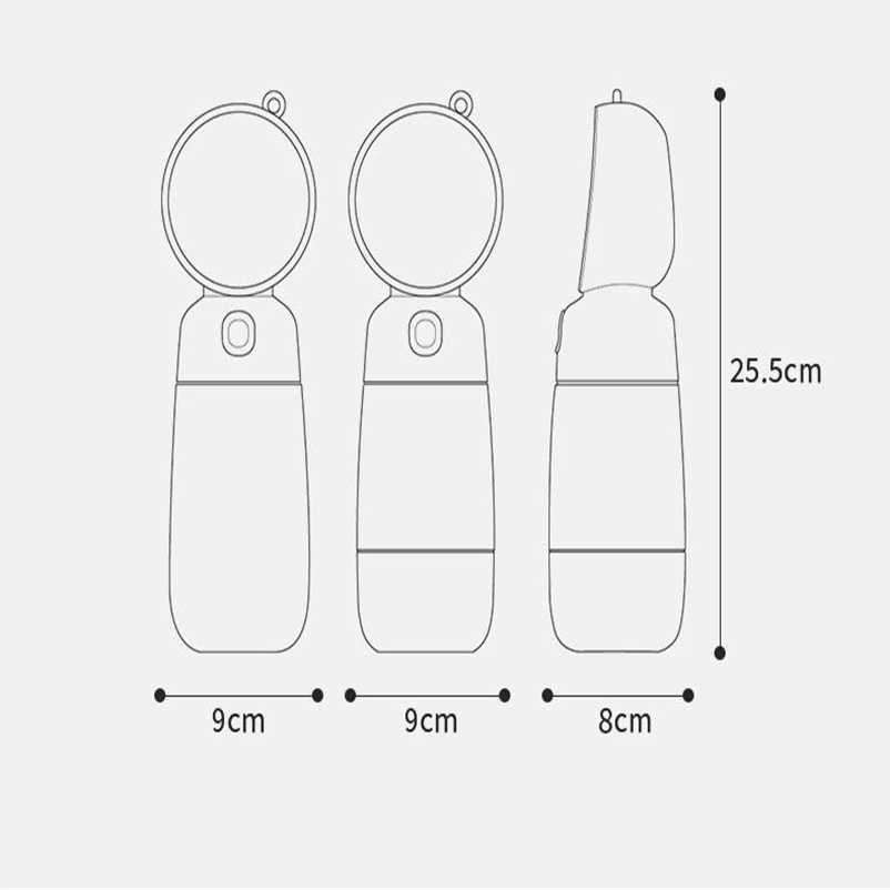 2 in 1 Portable Food Grade Material Dog Cat Travel Pet Water Cup Bottle with Food Dispenser Y250319