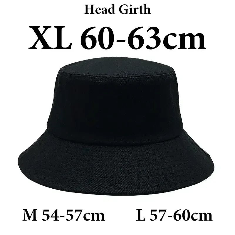 Big Head Bucket Hat 60-63cm Large Size Men Chin Strap UPF50 Cotton Summer Sun Hat Windproof Fishing Outdoor Cap Women 54-57cm 250320