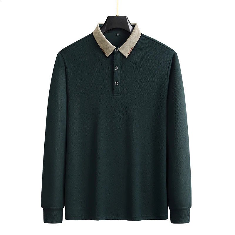 Large Size Long-sleeved POLO Shirt Mens Sports and Leisure Spring and Autumn Loose Plus Fat Plus M-9XL Lapel Sweater 250317