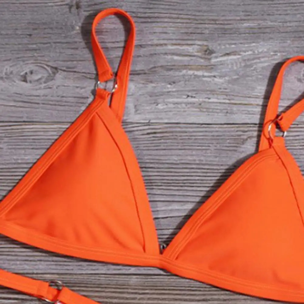 1 Set Bikini Swimwear Super Soft Polyester Women Summer Solid Swimwear Bikini Panties for Female Bikini Set for Swimming Pool 250319