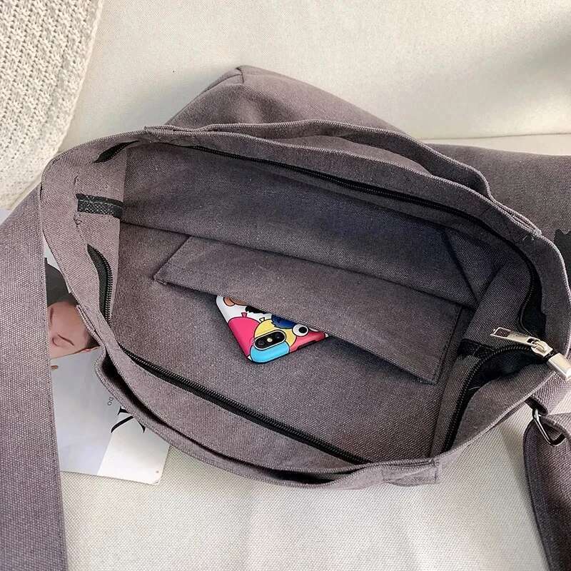 Top Canvas Bag Youth Men Shoulder Large Capacity Hand Letter Printed Crossbody For Women Students School Bags
