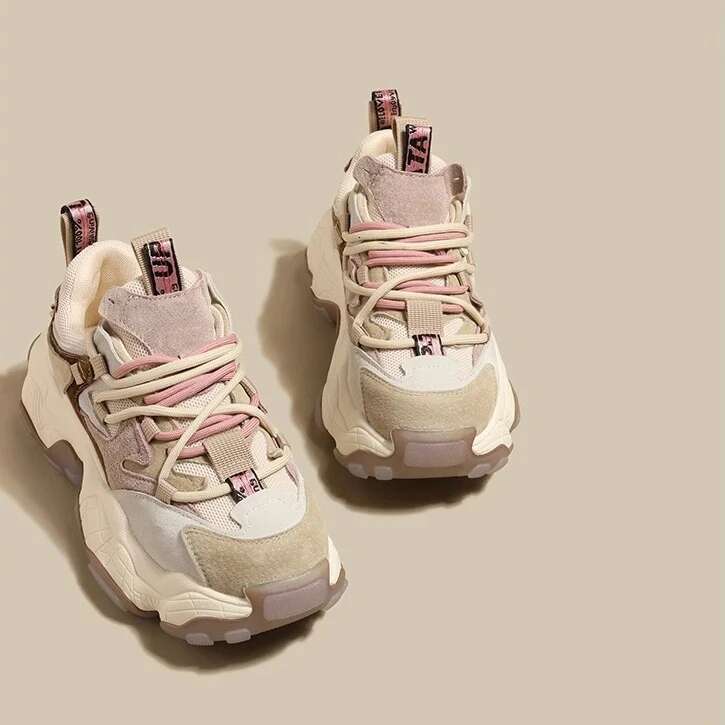 2025 With Box Designer shoes sneakers Women's leather sneakers on thick sole