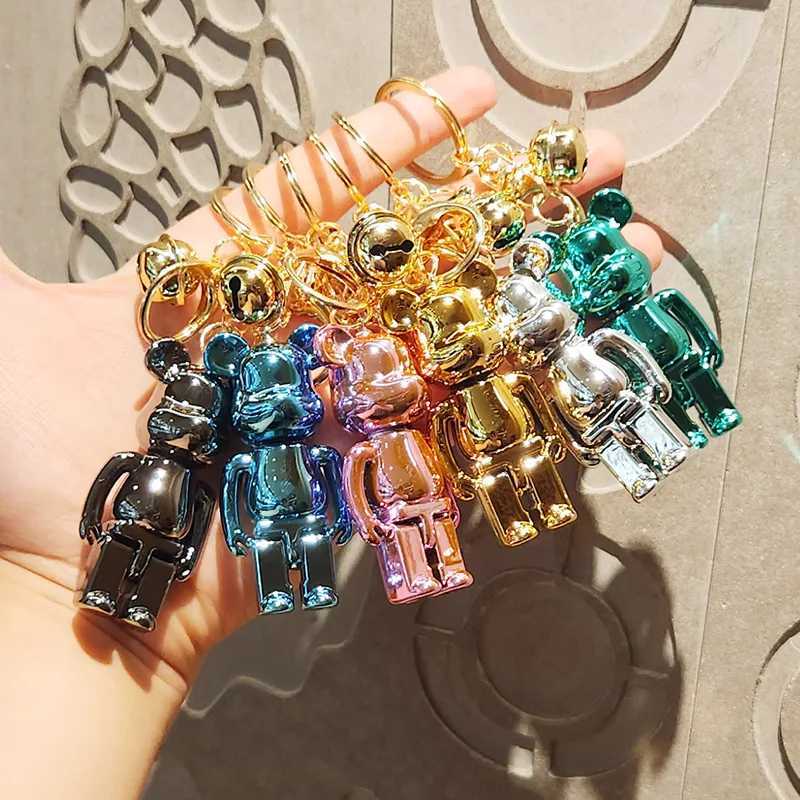 Influencer Gradient Violence Bear Keychain Acrylic Hanging Bag Pendant Creative Accessories Key Chain Birthday GiftXJ250319
