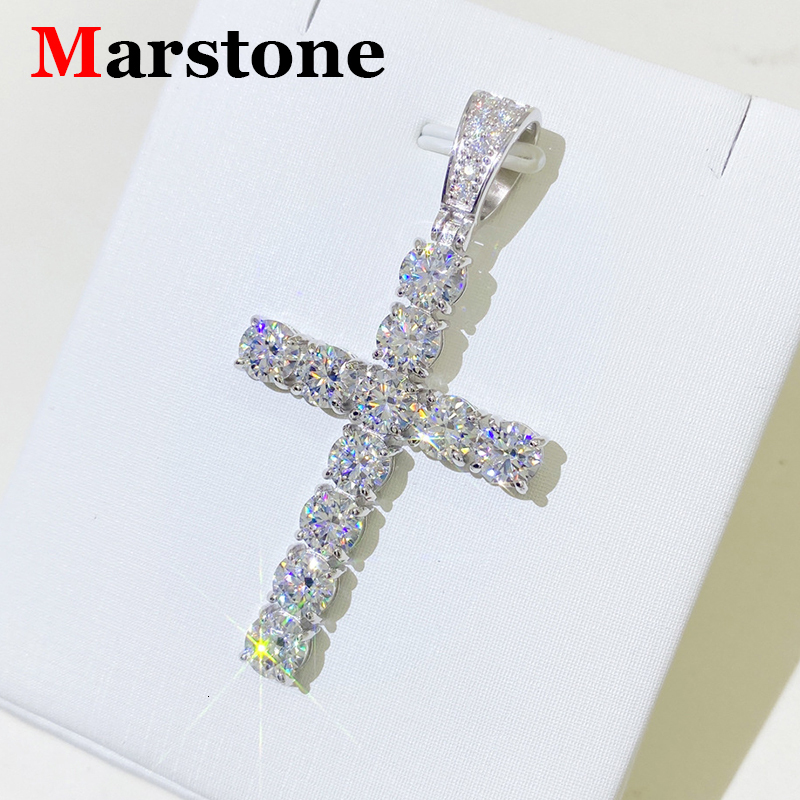12 Styles Full Moissanite Diamond D Color Cross Pendant S925 Sterling Sliver White Gold Moissanite Pendant for Women Men