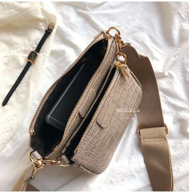 Alligator Print Women Shoulder Designer Wide Strap Crossbody Chain Sg Pu Leather Ladies 3 Bag Set Handbag