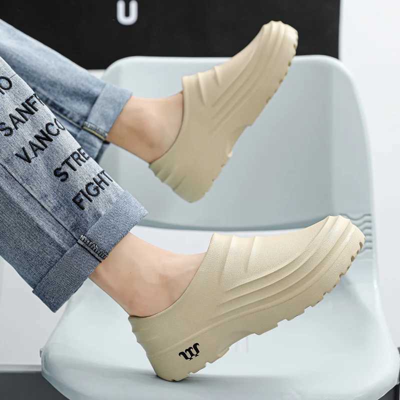 Mens toe shoes comfortable EVA anti slip and oil proof shoes outdoor luxury sandals travel and fishing rain shoes Y250320