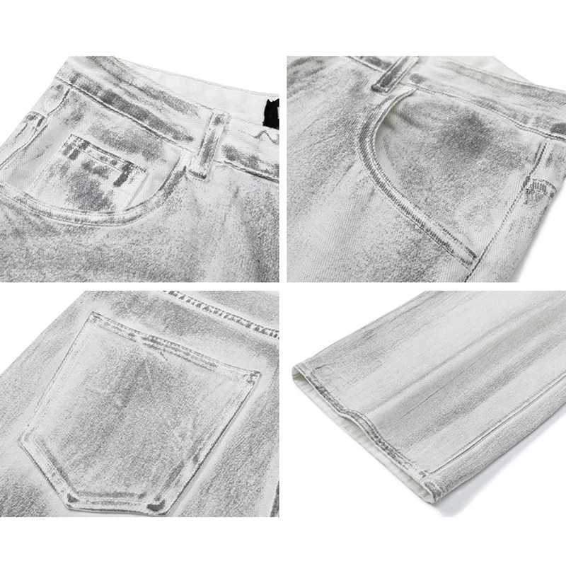 New Men Loose Daily Draping Wide Leg Jeans Male Vintage Design Wash White Denim Pants Fashion Streetwear Casual Denim TrousersT250319