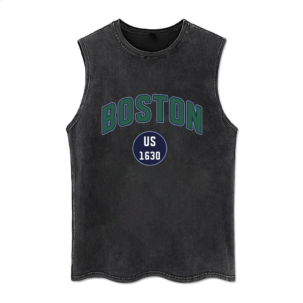 Summer Tank Top Washed Retro Tank Tops Casual Vintage Tshirt Streetwear Sleeveless Tops Men Women Cotton T-shirt Y2k T Shirt 250318