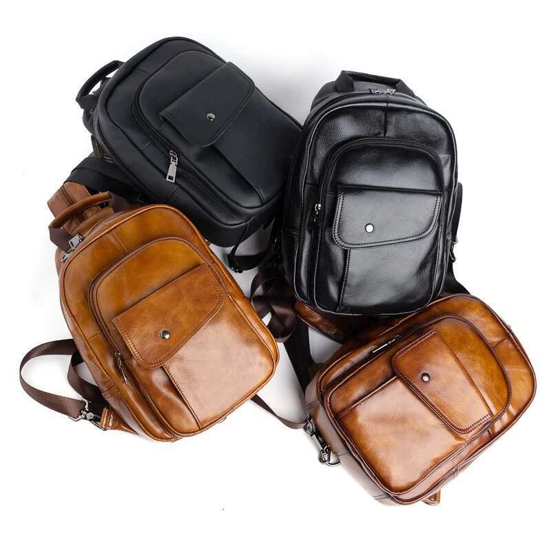 MOTAORA Men's Retro Mini Backpack 2025 New Genuine Leather Multifunctional Backpacks For Men Vintage Handmade Male Chest Bags