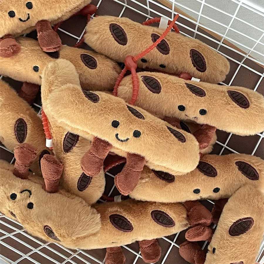 Kawaii Croissant Long Bread Series Plush Keychain Cute Decorative Backpack Pendant Plush Toy Doll Keyring Girl GiftXJ250319
