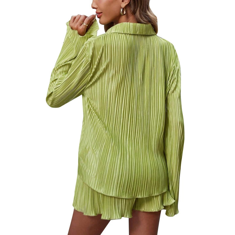 Solid Color Casual Loose Short Pants Sets For Women 2024 Elegant Summer Womens Two Pieces Suit Full Set Female Outfit Clothes 250320
