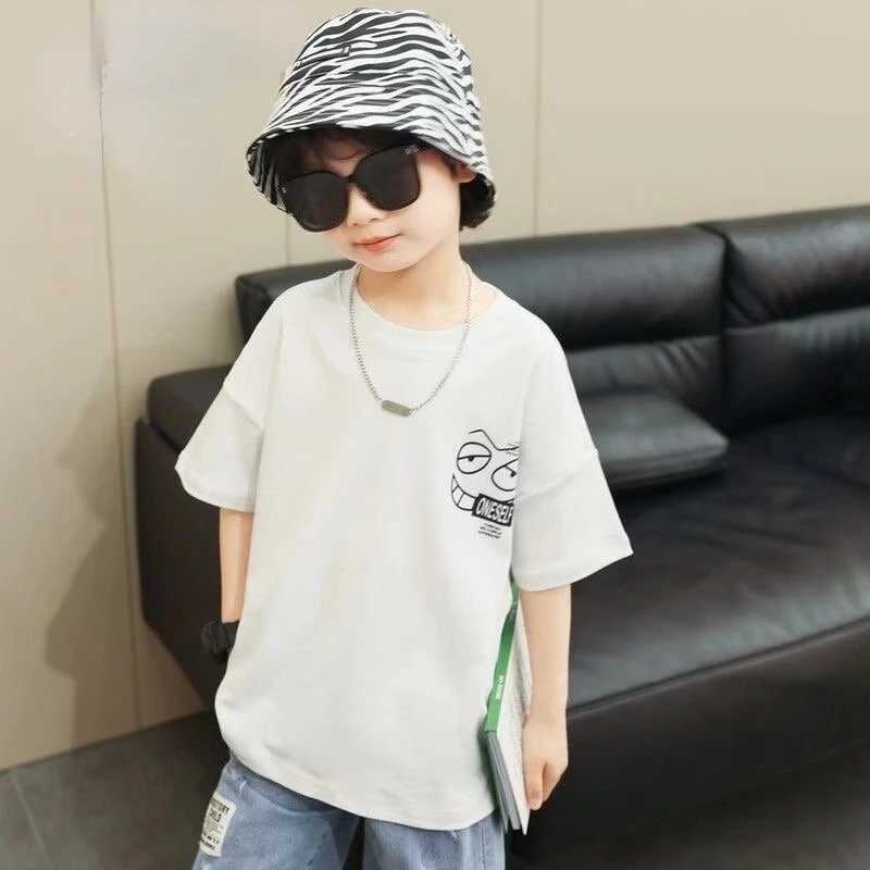Childrens summer clothing boys short sleeved T-shirt new summer letter printing childrens half sleeved baby shirtT250320
