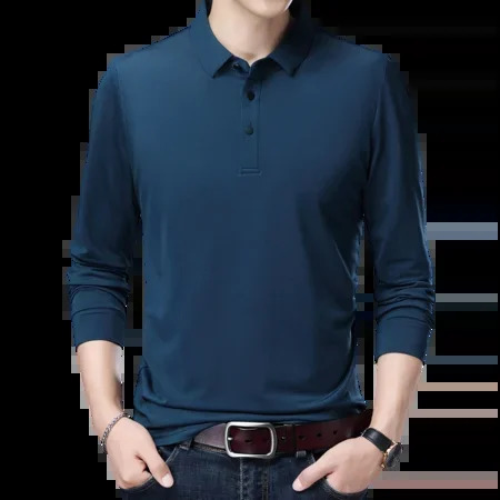 Ice fast drying polo shirt long sleeved highquality breathable top 2024 springsummer mens Tshirt 250318