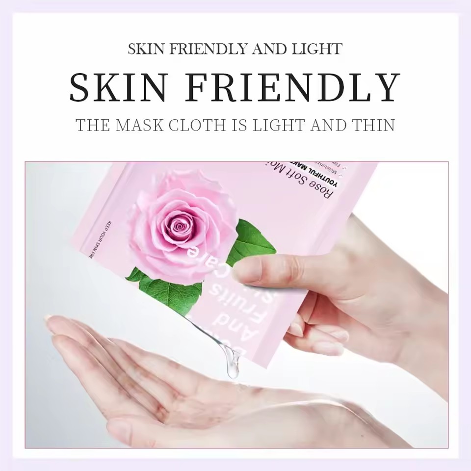8pcs Face Mask Natural Fruit Plant Moisturizing Oil-Control Blueberry Orange Strawberry Rose Facial Masks Skin Care Cosmetics