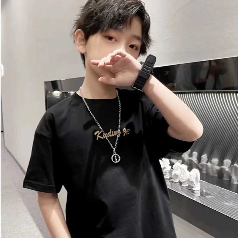 Boys And Girls Short-sleeved Bottoming Shirts Spring And Summer Middle-aged Childrens T-shirt Childrens ClothingT250320