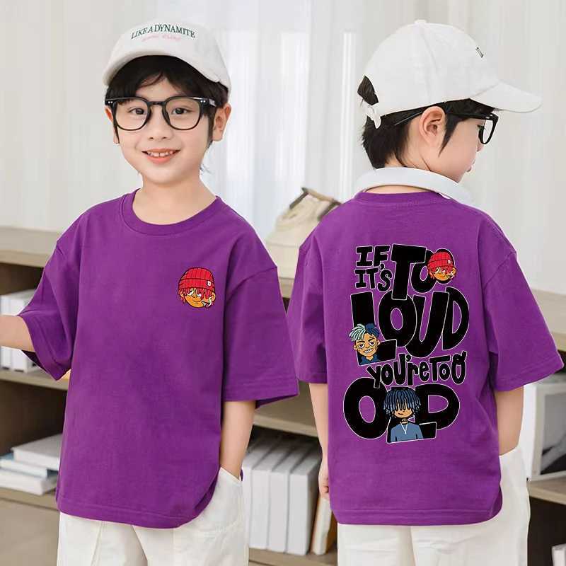2024 Spring Summer Kids Clothes Streetwear Fashion Cartoon Print T Shirt 100%Cotton Tops Tees Children Short Sleeve Boys ClothesT250320
