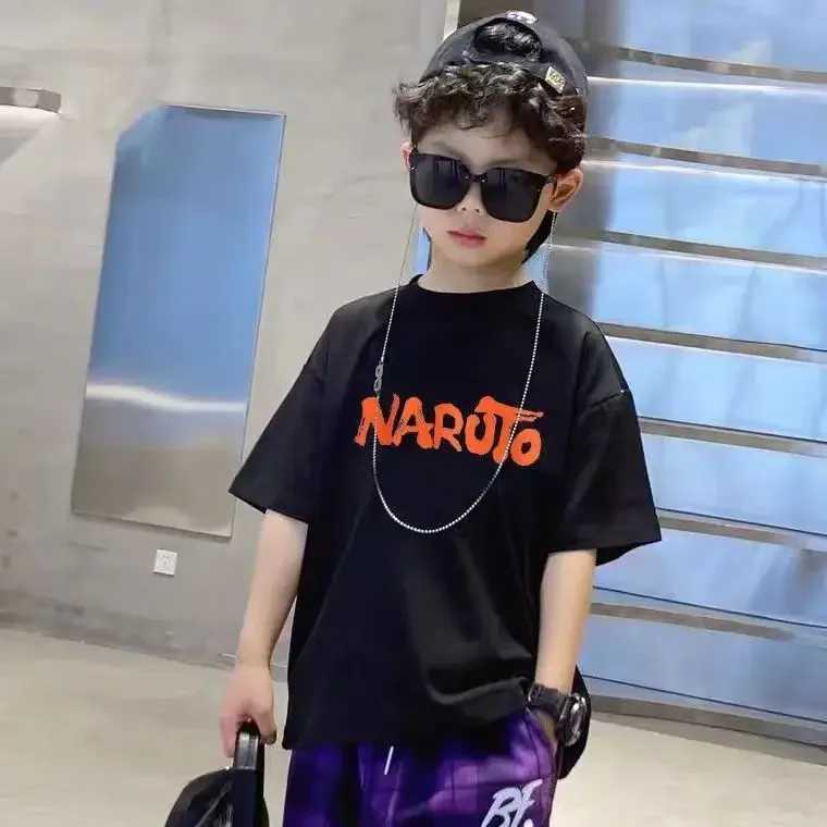 2024 Japanese Anime 3-14y Youth Summer Boys and Girls Baby Cotton Printed T-shirt Short Sleeve T-shirt Childrens Size Cartoon Childrens TopT250320