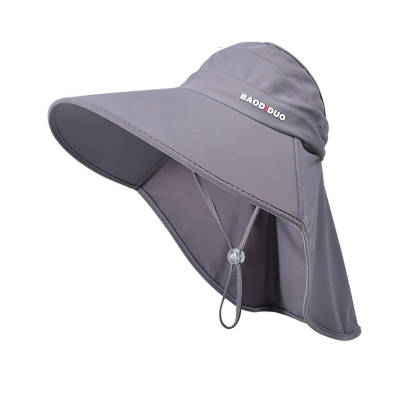 Xinbaoguan 100% Summer Big Eaves UV Protection Sun Hat with Shawl for Womens Outdoor Cycling Open Top Sun Hat 250320
