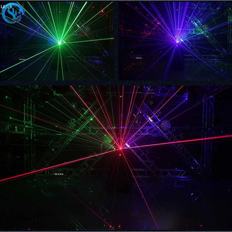 Stage Light Beam Projector Three Heads RGBW 3in1 LED Laser Rotating Moving Head Light DMX Control for Bar DJ Disco Party Z250320