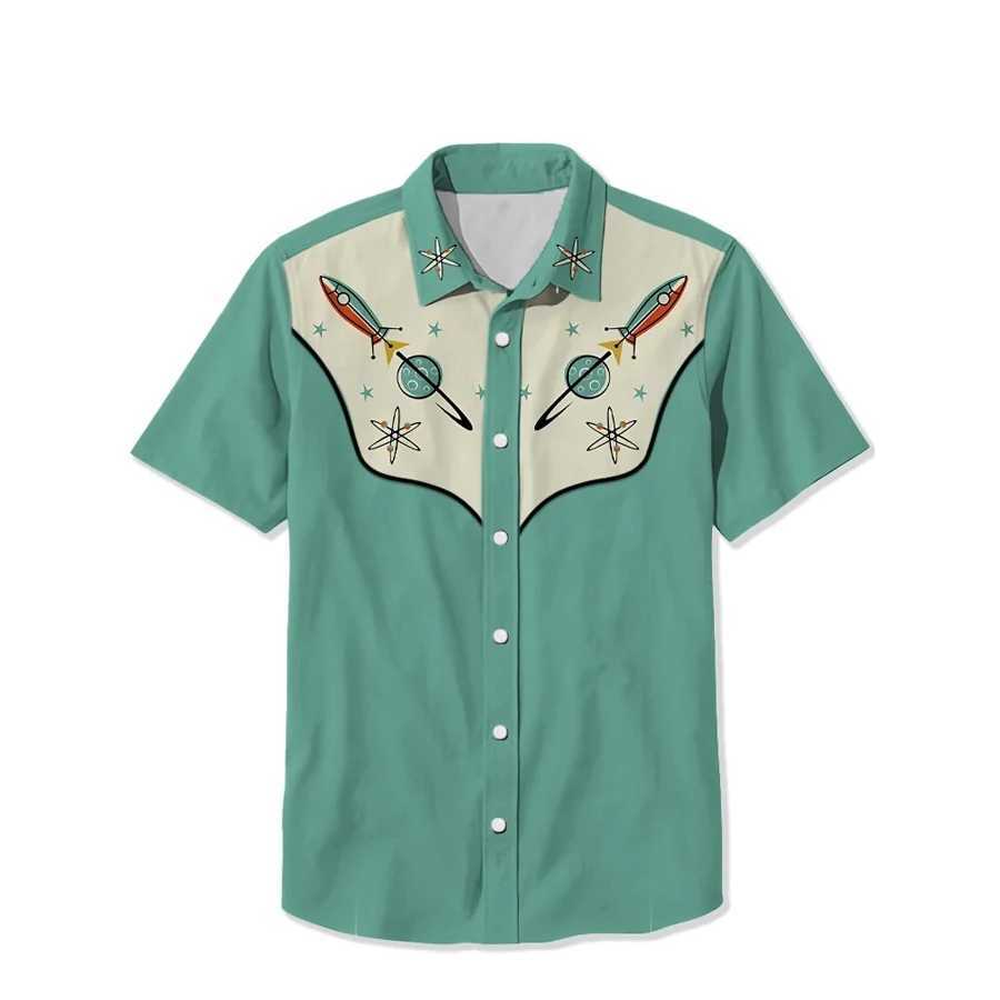 Mens summer casual fashion short sleeved mens loose breathable Hawaiian shirt mens casual mens top M250320