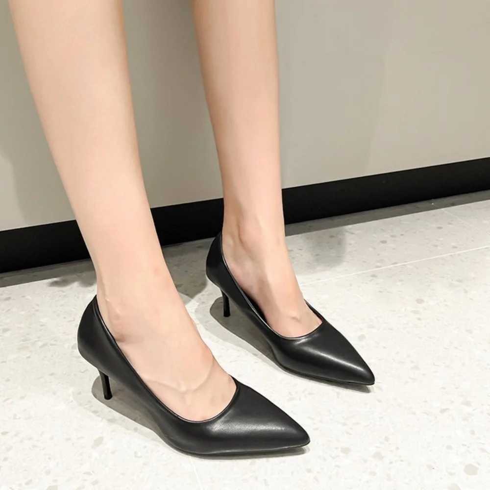 6 8 10 cm high H temperature large size spring and autumn solid color Fem shoes thin heel customized Fi temperature leisure pump Y250319